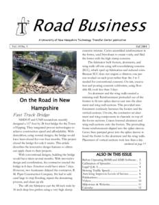 Road Business A University of New Hampshire Technology Transfer Center publication Vol. 19 No. 3  Fall 2004