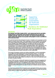 Supporting Growth and Sustainability for Youth-Led Organisations Guidelines for Established