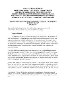 Small Business Administration / Government / Business / Primary dealers / Public administration / Export-Import Bank of the United States / Export credit agency / Fred Hochberg