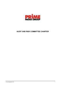 AUDIT AND RISK COMMITTEE CHARTER  As at 23 September