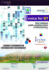 voice for BT Inter collegiate public speaking contest on Biotechnology  NO DREAM TOO BIG