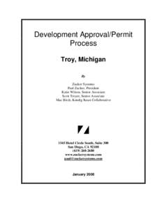 Development Approval/Permit Process Troy, Michigan By Zucker Systems Paul Zucker, President