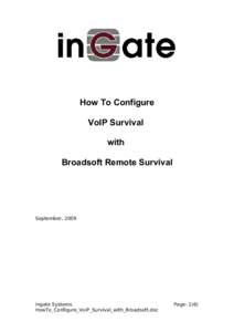 How To Configure VoIP Survival with Broadsoft Remote Survival  September, 2009