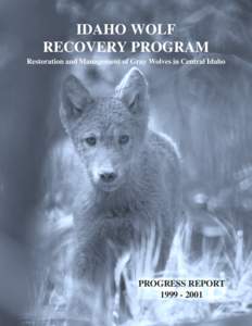 IDAHO WOLF RECOVERY PROGRAM Restoration and Management of Gray Wolves in Central Idaho PROGRESS REPORT[removed]