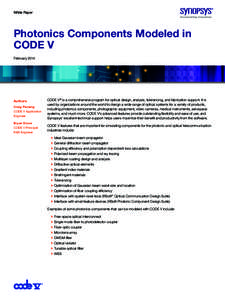 White Paper  Photonics Components Modeled in CODE V February 2014