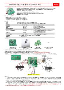 10W+10W Ｄ級ステレオ・オーディオアンプキット Ver.2  AUDIO ・MAXIM（マキシム）の MAX9704 10W ステレオアンプ（10W×2ch）を使った中型アンプモジュールです。 ・増幅回路