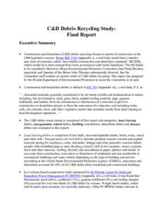 C&D Debris Recycling Study: Final Report -  Recycling - Solid & Hazardous Waste - Florida DEP - [CD report 5-8.pdf]