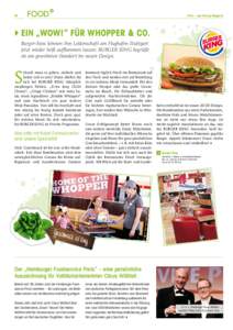 06  STair – das Dialog-Magazin   Ein „Wow!” für Whopper & Co. Burger-Fans können ihre Leidenschaft am Flughafen Stuttgart