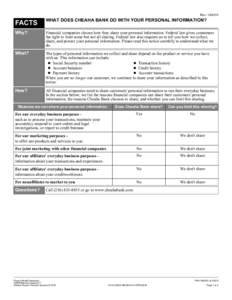 Rev[removed]FACTS WHAT DOES CHEAHA BANK DO WITH YOUR PERSONAL INFORMATION?