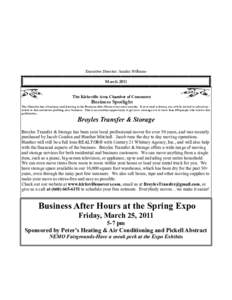 Executive Director: Sandra Williams  March 2011 The Kirksville Area Chamber of Commerce  Business Spotlight