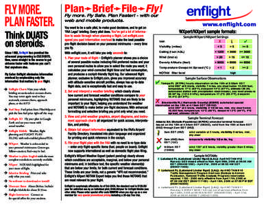 Plan Brief File Fly! FLY MORE. PLAN FASTER. Fly more. Fly Safe. Plan Faster! - with our web and mobile products.