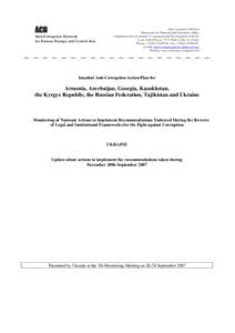 ACN Anti-Corruption Network for Eastern Europe and Central Asia Anti-Corruption Division Directorate for Financial and Enterprise Affairs