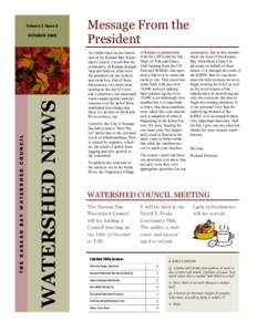 Volume 1 Issue 2  WATERSHED NEWS THE KASAAN BAY WATERSHED COUNCIL