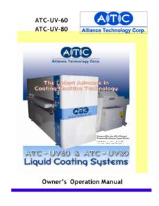 ATC-UV-60 ATC-UV-80 Owner’s Operation Manual  TAB L E OF C ON TE N TS