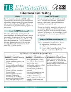 TB Elimination: Tuberculin Skin Testing
