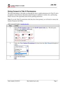 Giving Consent to Title IV Permissions