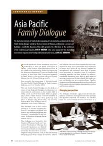 CO N F E R E N C E  R E P O R T Asia Pacific Family Dialogue