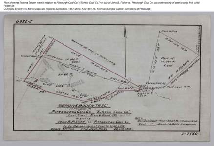 Plan showing Benona Boden tract in relation to Pittsburgh Coal Co. (