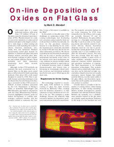 On-line Deposition of Oxides on Flat Glass by Mark D. Allendorf