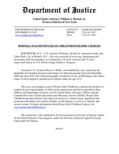 United States Attorney William J. Hochul, Jr. Western District of New York FOR IMMEDIATE RELEASE NOVEMBER 28, 2012  CONTACT: