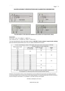 DIN862 Page[removed]CALIPER ACCURACY SPECIFICATIONS AND CALIBRATION INFORMATION The information in this document applies to the caliper form types shown above. Conversion: