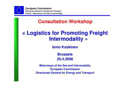 Intermodality & Logistics Standard Speech