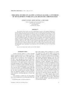 TREE-RING RESEARCH, Vol. 60(1), 2004, pp. 15–29  TREE-RING STUDIES ON AGATHIS AUSTRALIS (KAURI): A SYNTHESIS