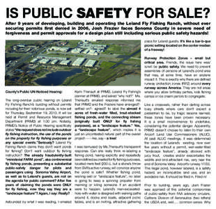 IS PUBLIC SAFETY FOR SALE?  After 9 years of developing, building and operating the Leland Fly Fishing Ranch, without ever securing permits first denied in 2006, Josh Frazier faces Sonoma County in severe need of forgive