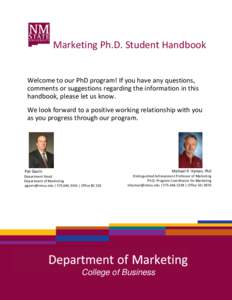 NMSU Marketing Ph.D. Student Handbook