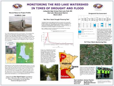 MONITORING THE RED LAKE WATERSHED IN TIMES OF DROUGHT AND FLOOD Natural Resource Project Profile SCHIRRICK DAM  Lafayette High School Red Lake Falls MN