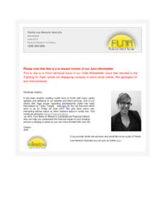 Family Law Network Australia eNewsletter June 2013 Issue 6 Volume 2 (re-issue[removed]