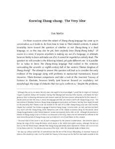 Microsoft Word - 6 Knowing Zhang Zhung (Martin).docx