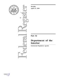 Monday, April 24, 2006 Part XI  Department of the