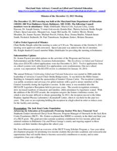 National Association for Gifted Children / Gifted education / MSDE / Maryland State Department of Education / Education / Alternative education / Giftedness