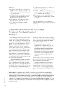 Disability Performance in the Streets: Art Actions in Post-Quake Christchurch