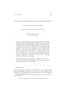 577  Documenta Math. Computation of p-Adic Heights and Log Convergence In celebration of John Coates’ 60th birthday
