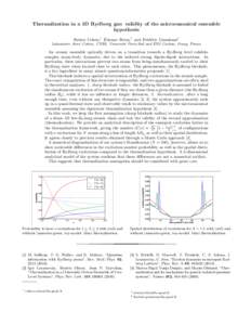 Thermalization in a 1D Rydberg gas: validity of the microcanonical ensemble hypothesis ´ Ruben Cohen,∗ Etienne Brion,† and Fr´ed´eric Grosshans‡ Laboratoire Aim´e Cotton, CNRS, Universit´e Paris-Sud and ENS Ca