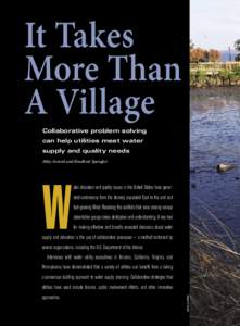 It Takes More Than A Village Collaborative problem solving can help utilities meet water supply and quality needs