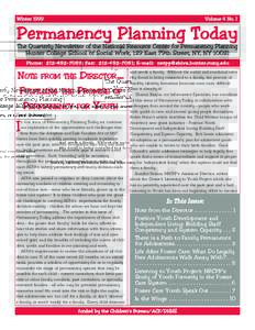 Winter[removed]Volume 4 No. 1 Permanency Plannin g Today The Quarterly Newsletter of the National Resource Center for Permanency Planning