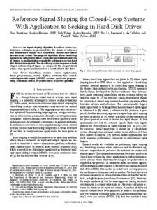 Reference Signal Shaping for Closed-Loop Systems With Application to Seeking in Hard Disk Drives