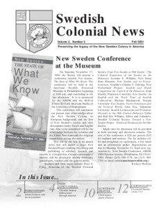 Swedish Colonial News Fall 2001