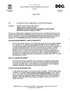 DEPARTMENT OF ENVIRONMENTAL QUALITY Village of Parma, Jackson County State Revolving Fund (SRF) Project No[removed]Environmental Assessment May 2014 PROJECT IDENTIFICATION