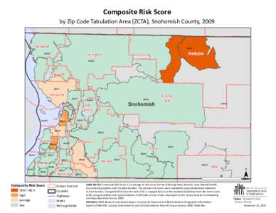 Composite Risk Score  Conway by Zip Code Tabulation Area (ZCTA), Snohomish County, 2009 Sedro Woolley