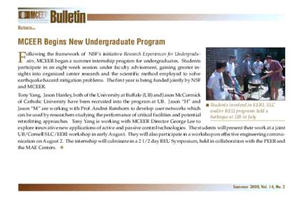 MCEER Begins New Undergraduate Program (Summer 2000)