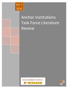 VolAnchor Institutions Task Force Literature Review
