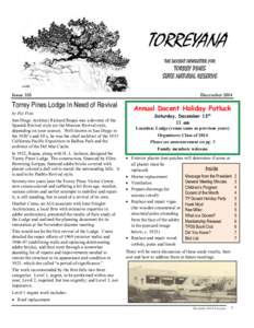TORREYANA THE DOCENT NEWSLETTER FOR TORREY PINES STATE NATURAL RESERVE Issue 355