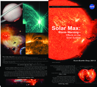 Solar Maximum  The Sun goes through a cycle of activity about every 11 years, which is caused by the gradual reversal of its magnetic poles. These changes produce more tangled magnetic ﬁelds, more sunspots, and, thus, 