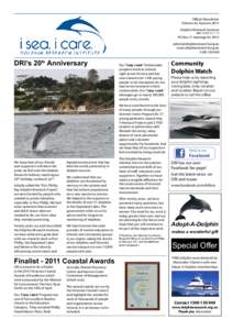 Official Newsletter Volume 42, Autumn 2011 Dolphin Research Institute ABN[removed]