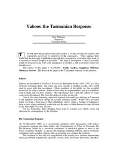 Yahoos - the Tasmanian response