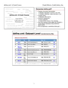 define.xml: A Crash Course sponsor requests ODM  ODM extensions